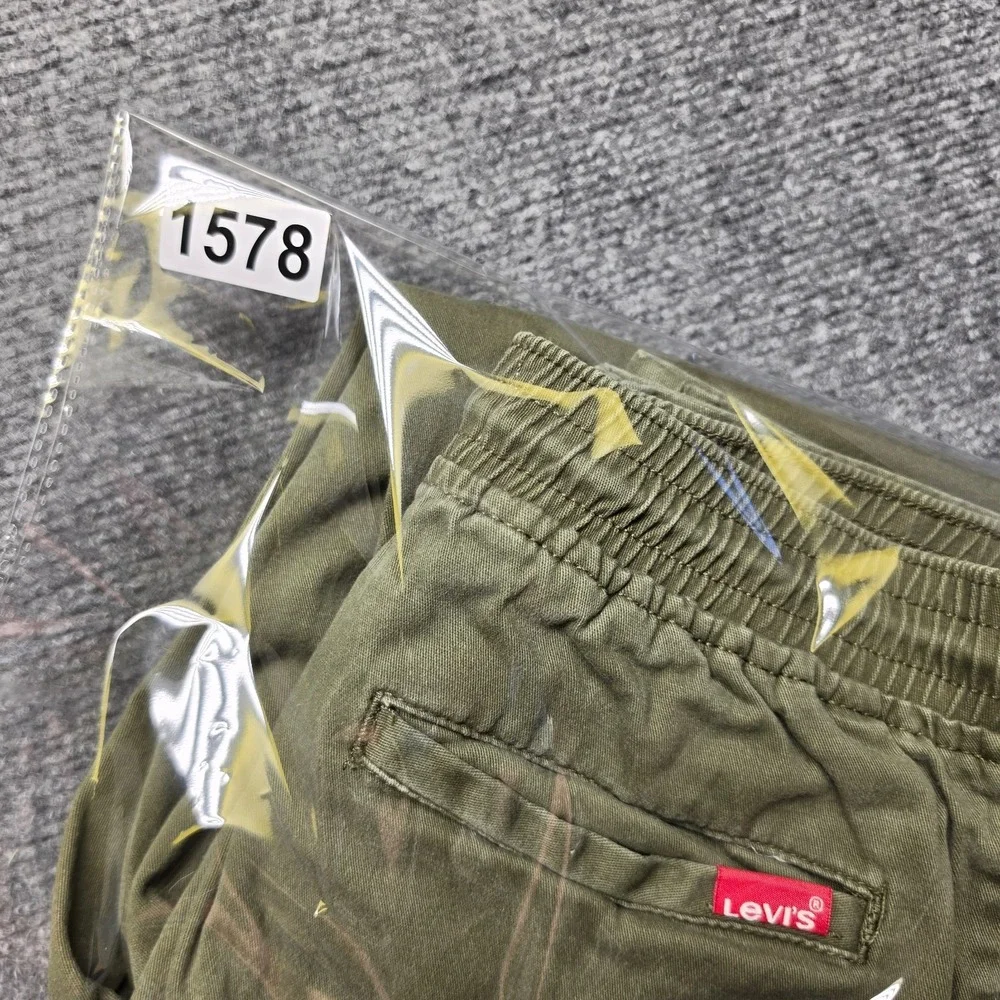 Levi's Boys Size 14 Olive Green Pull-On Cargo Pants Elastic Waist Stretch Twill